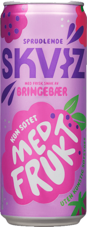 Skviz Bringebær 0,33l boks Klokk&Co