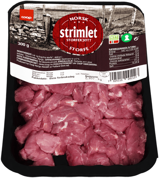 Coop Strimlet Storfekjøtt 300g