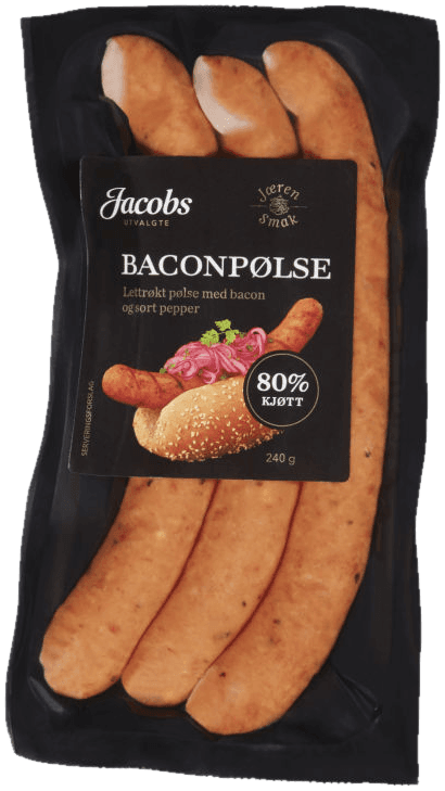 Baconpølse 80% 240g A.Idsøe/Jacobs Utvalgte