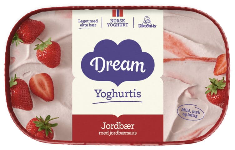 Dream Yoghurtis Jordbær 640ml Diplom-Is