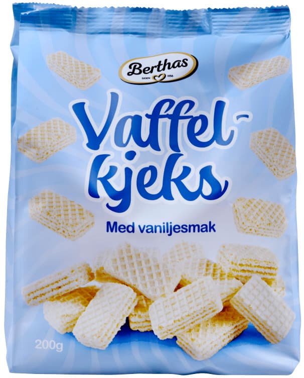 Vaffelkjeks Vanilje 200g Berthas