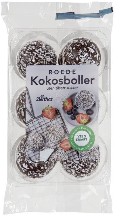 Kokosboller u/Sukker 6stk Berthas 90 g