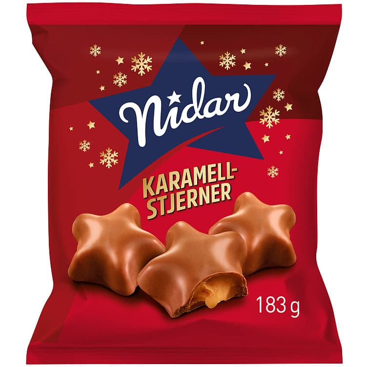 Karamellstjerner Julesjokolade 183g Nidar