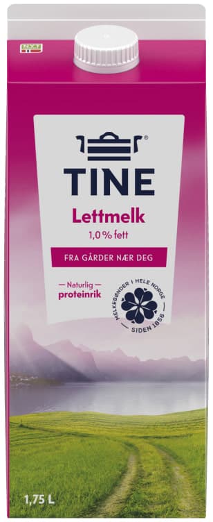 Lettmelk 1,0% 1,75l Tine