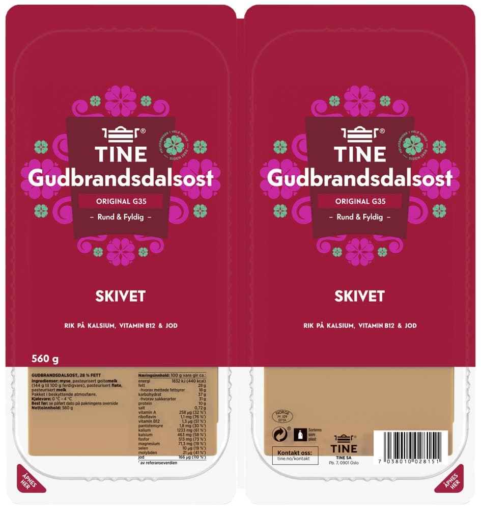 Gudbrandsdalsost hotellbrett Skivet, 560 g