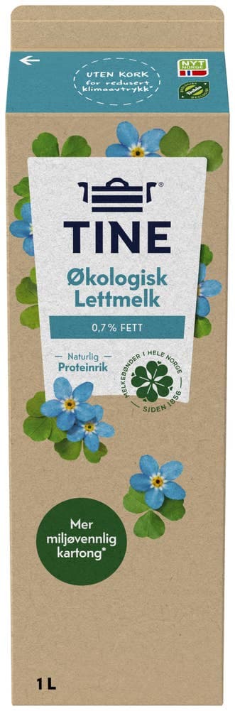 Tine Økologisk Lettmelk 0,7% fett, 1 l
