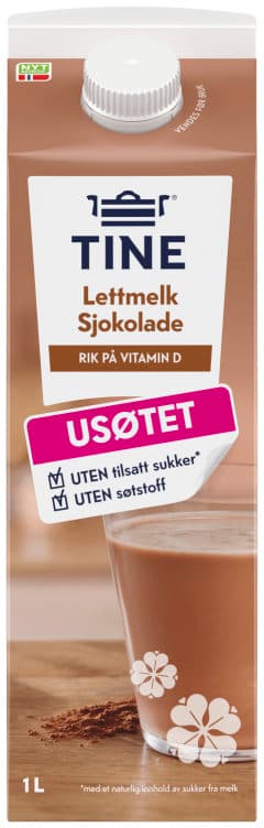 Lettmelk Sjokolade Usøtet 1l Tine