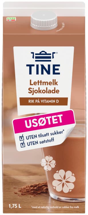 Lettmelk Sjokolade Usøtet 1,75l Tine