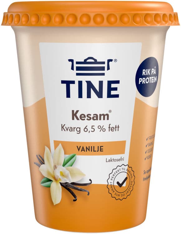 Kesam Vanilje Laktfri. 420g Tine