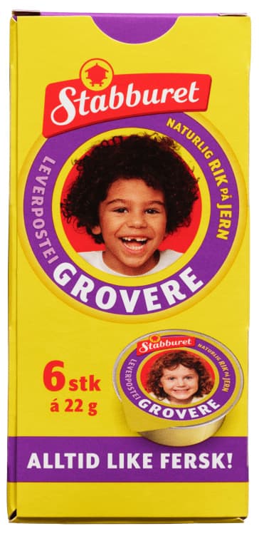 Leverpostei Grovere 6x22g Stabburet 6 stk