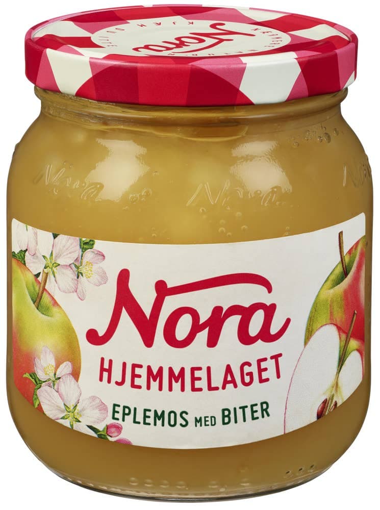 Eplemos med biter Hjemmelaget 380 g