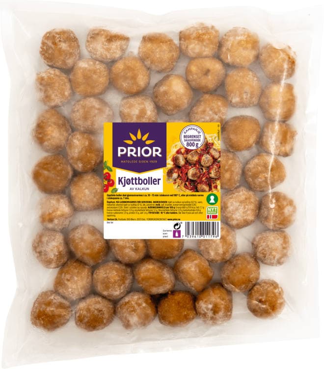 Kjøttboller Kalkun 800g Prior