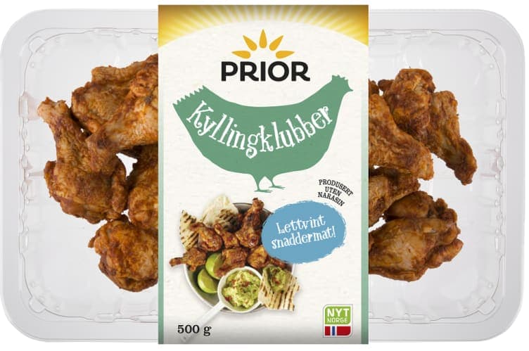 Kylling Vingeklubb Grillet 500g Prior