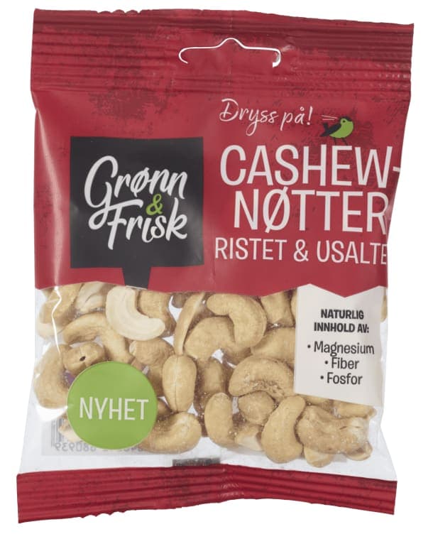 Cashewnøtter Ristet&Usaltet 65g Grønn&Frisk