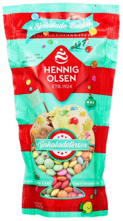 Strøssel Sjokoladelinser100g Hennig-Olsen