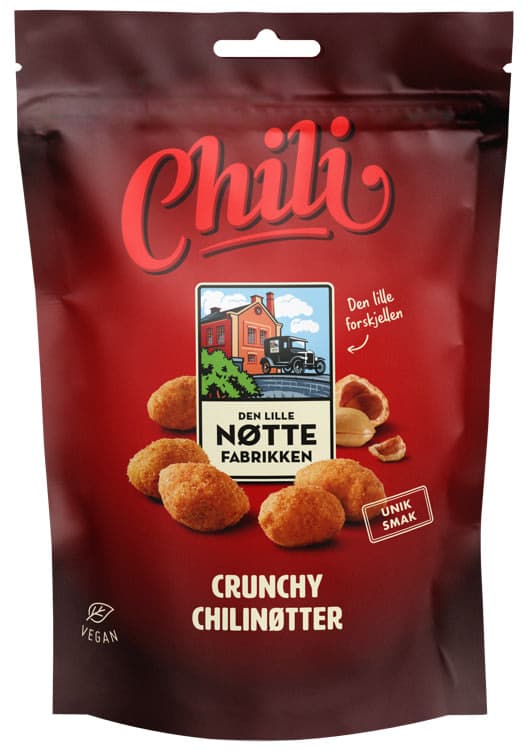 Chilinøtter 160g Den Lille Nøttefabrikken