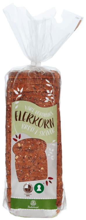 Flerkornbrød Holdbar Skåret 750g Bakehuset
