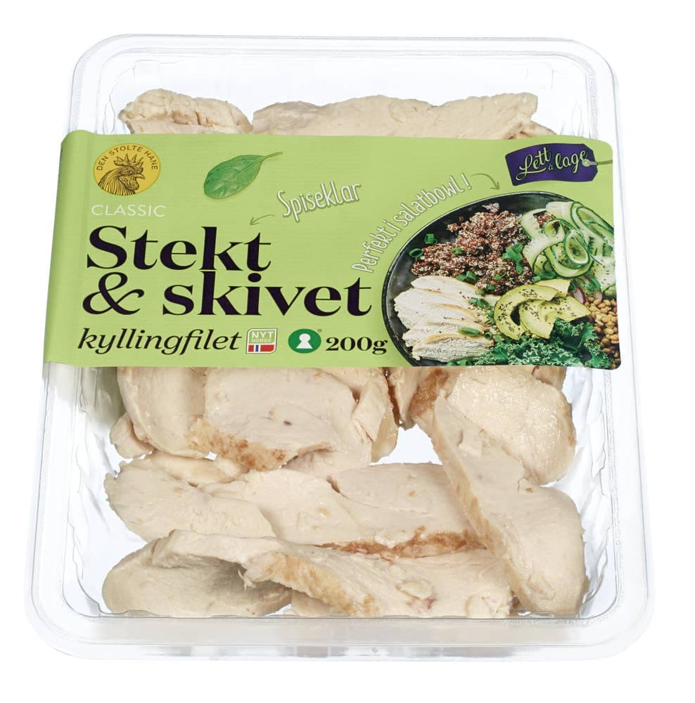 Kyllingfilet stekt og skivet naturell 200 g