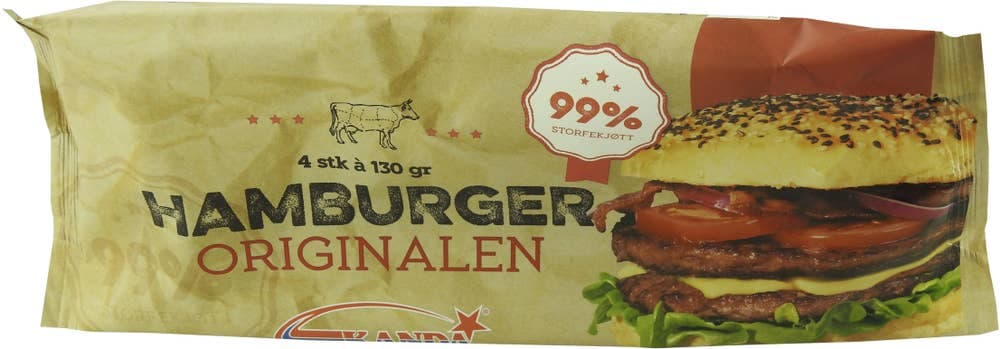 Original hamburger 4 Stk, 520 g
