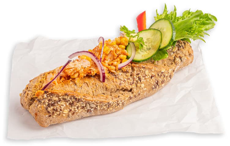 Grov baguette m/kyllingsalat