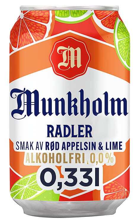 Munkholm Radler Rød Appelsin&Lime 0,33l boks