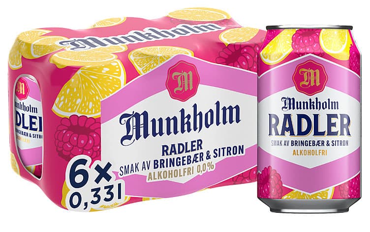 Munkholm Radler Br.Bær/Sitron 0,33lx6 boks 1980 ml