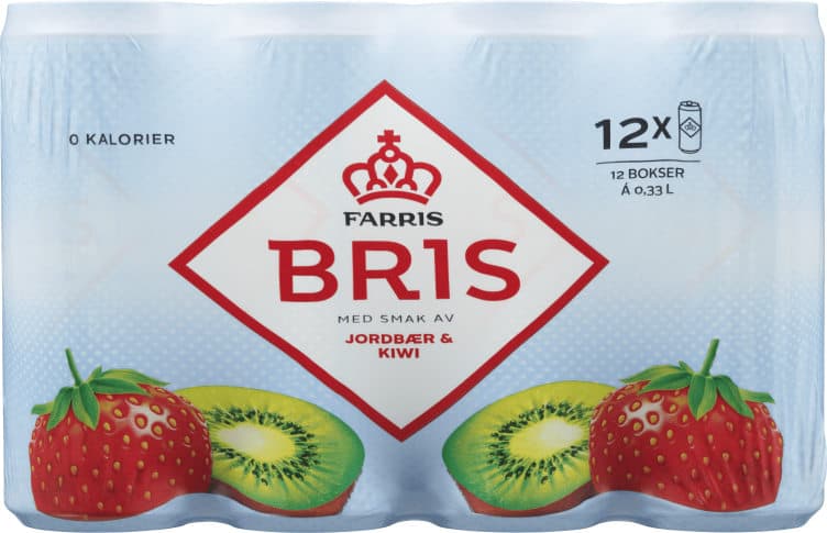 Farris Bris Jordbær & Kiwi 12x0,33l boks 3960 ml