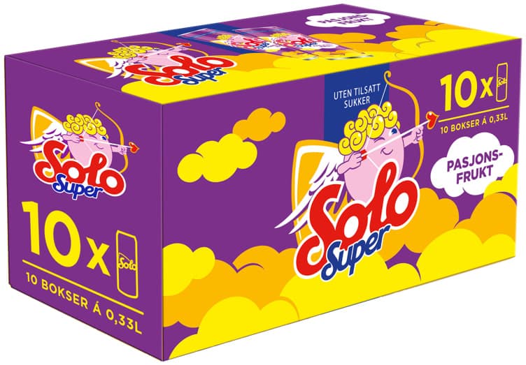 Solo Super Pasjonsfrukt 10x0,33l boks 3300 ml