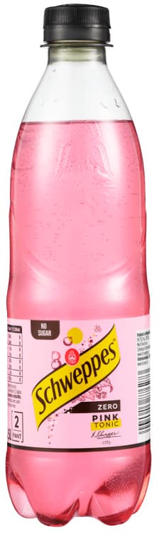 Pink Tonic Zero 0,5l flaske Schweppes