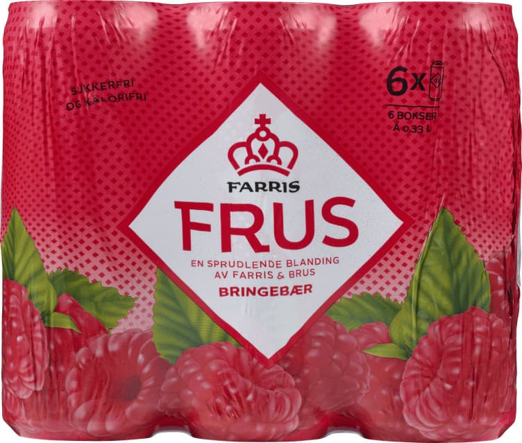 Farris Frus Bringebær 6x0,33l boks 1980 ml