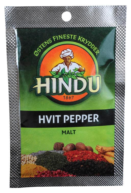 Pepper Hvit Malt Pos 10g Hindu