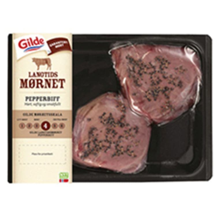 Storfe Pepperbiff Av Mørbrad skivet Ca350g Gilde