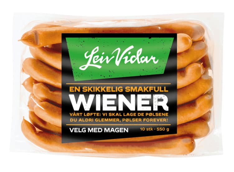 Wienerpølser u/Allergener 550g Leiv Vidar