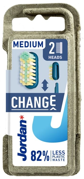 Jordan Tannbørste Change Refill Medium 2stk