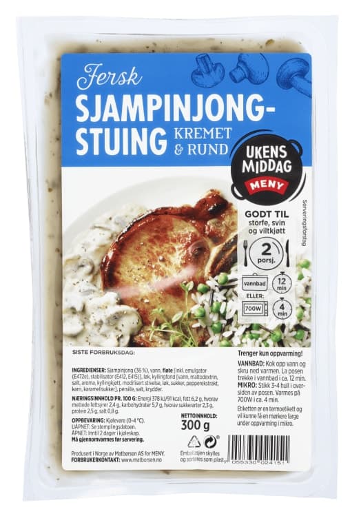 Sjampignonstuing Kremet 300g Meny
