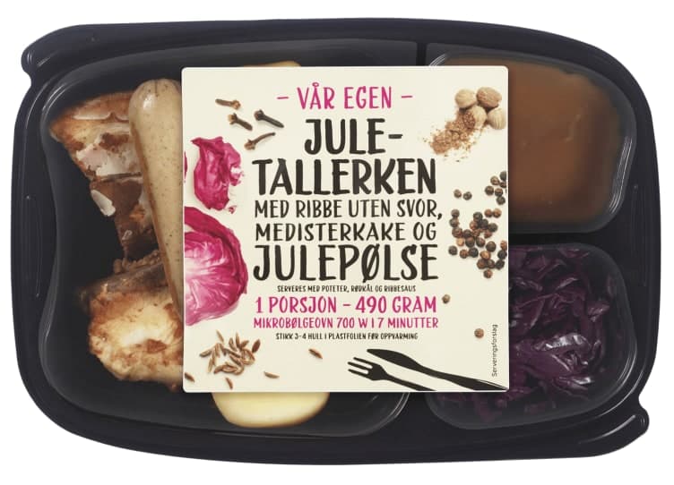 Juletallerken uten Svor, Ribbe, Medisterkake og Julepølse 490g Matbørsen
