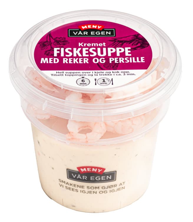 Kremet fiskesuppe 4dl + norske reker