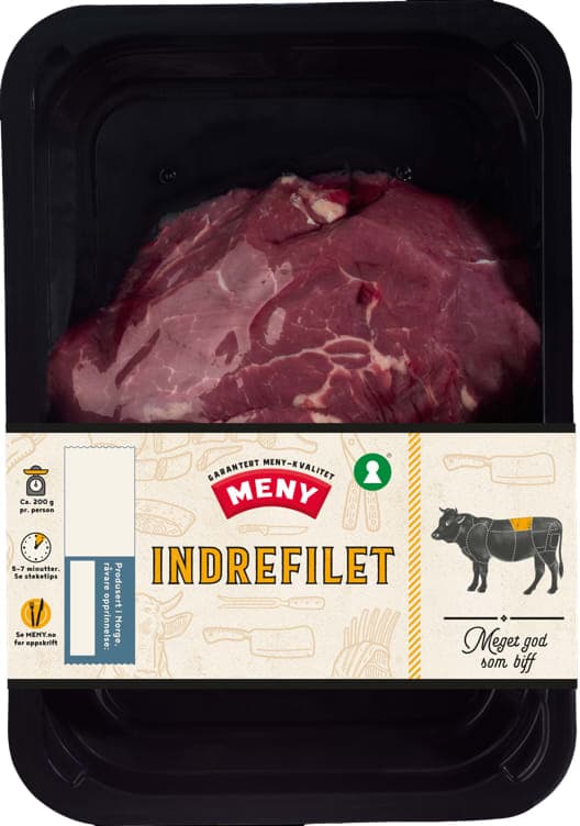 Storfe Indrefilet skivet Ca350g Meny 370 g