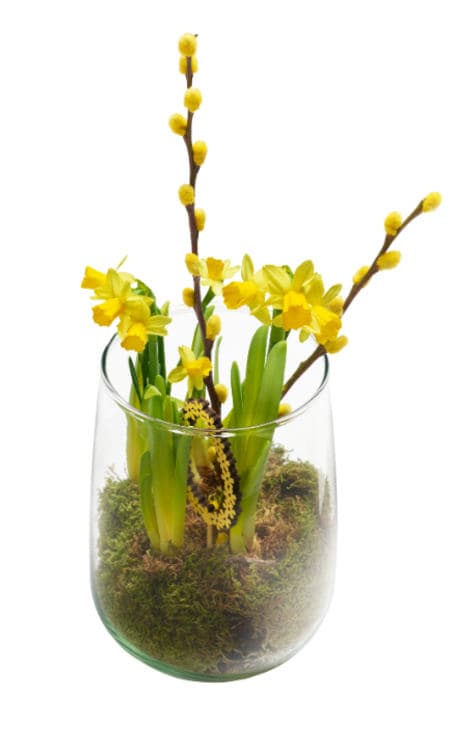 Påskegruppe i glass 14cm