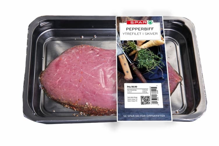 Storfe Pepperbiff skivet Ca400g Spar