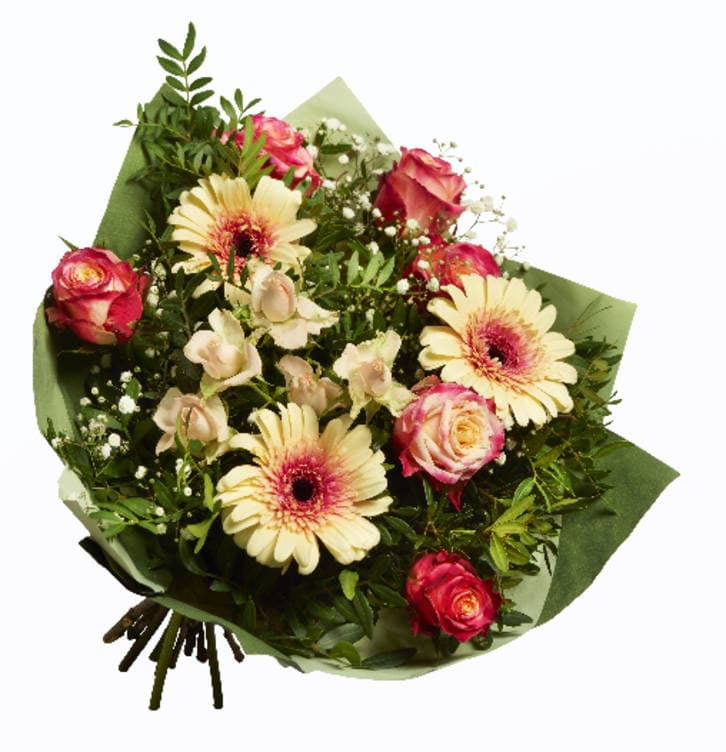 Gavebukett Håndbundet Blomstermiks 1 stk