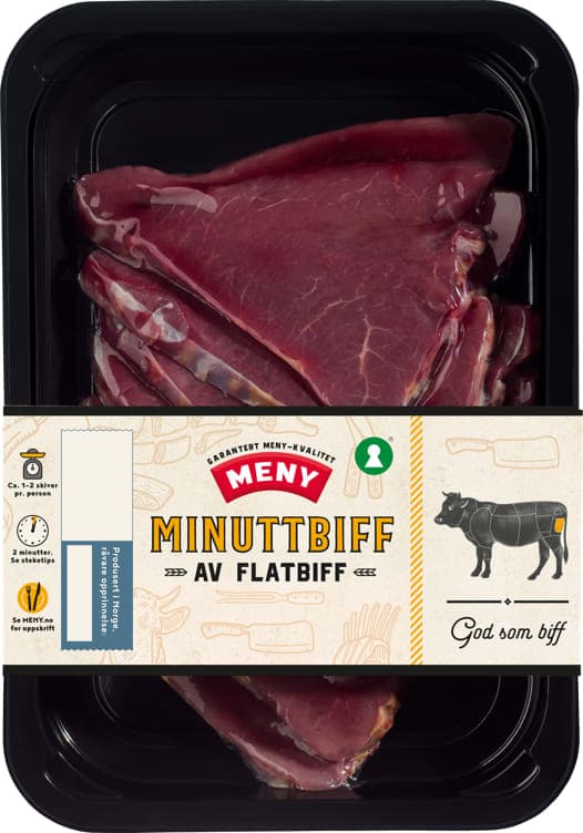 Storfe Minuttbiff Av Flatbiff Ca400g Meny 340 g