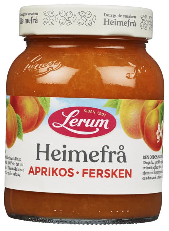 Aprikos&Fersken Heimefrå 380g Lerum