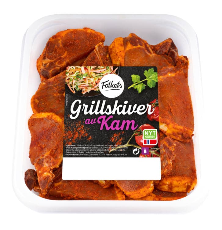Svin Grillskiver Av Kam Krydret Ca1,5kg Folkets 1,6 kg