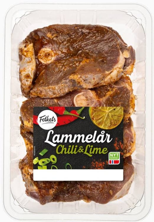 Lammelår Chili & Lime skivet Ca900g Folkets
