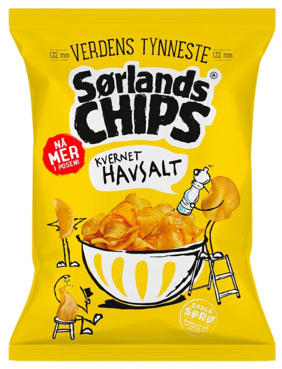 Sørlandschips Havsalt 260g Verdens Tynneste