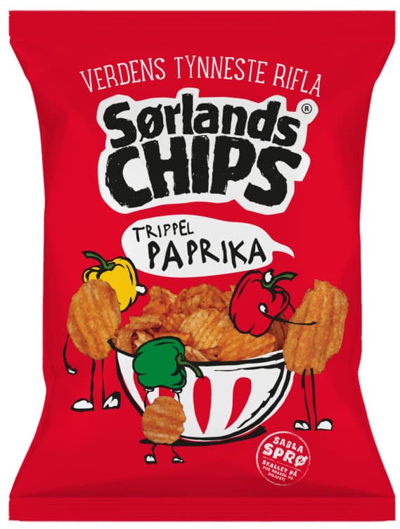 Sørlandschips Trippel Paprika 275g