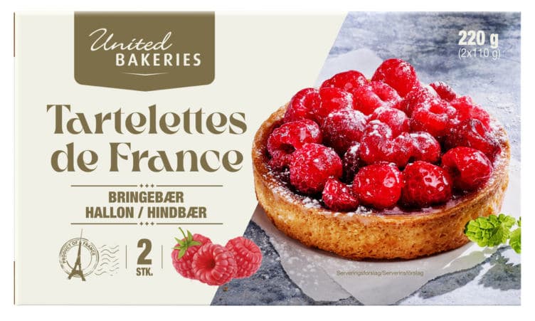 Bringebærterte Fransk 2x110g United Bakeries