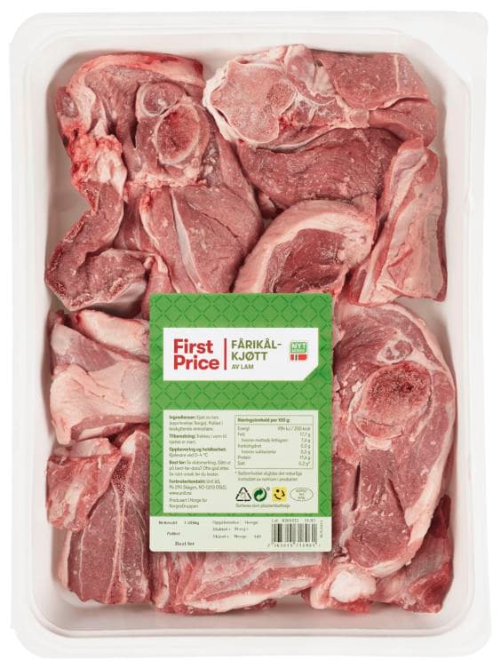 Lam Fårikålkjøtt Ca1,8kg First Price