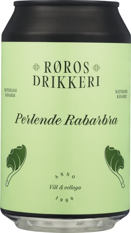 Perlende Rabarbra 0,33l boks Røros Mineralvann